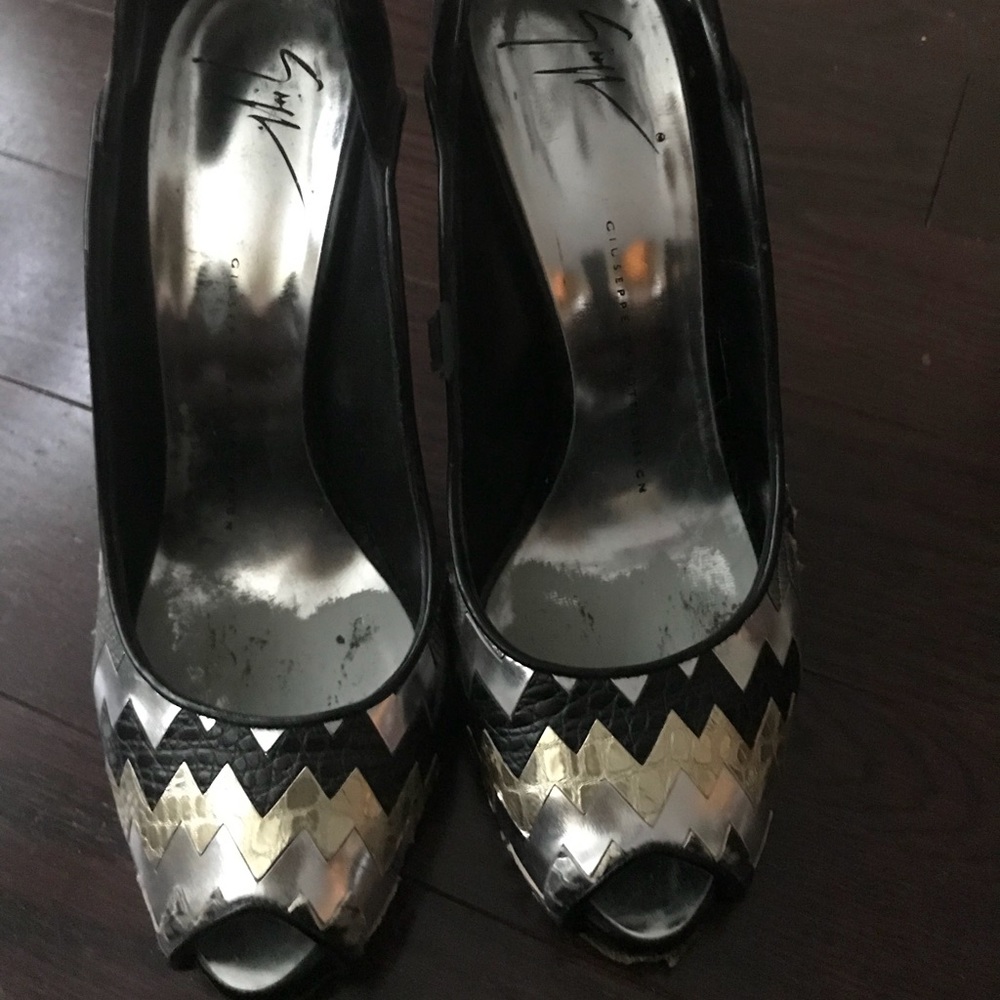 Giuseppe Zanotti foil metallic heels